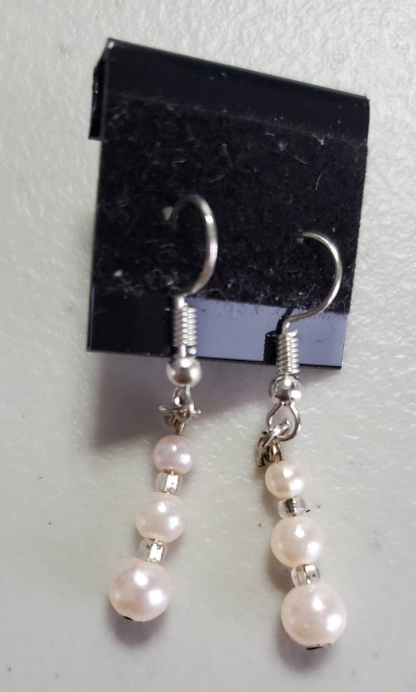 Pink Pearl Necklace, Earrings & Bracelet