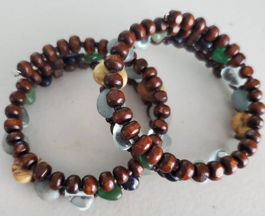Semiprecious Heart Cuff Bracelet