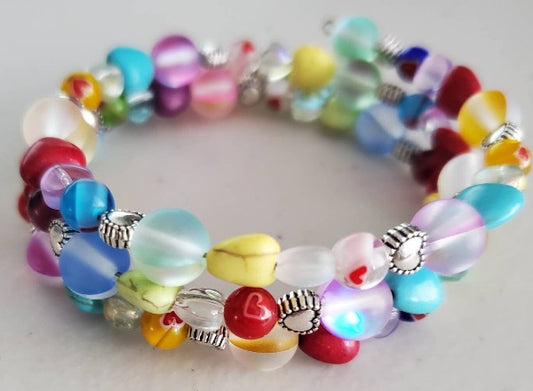 Rainbow Heart Bracelet