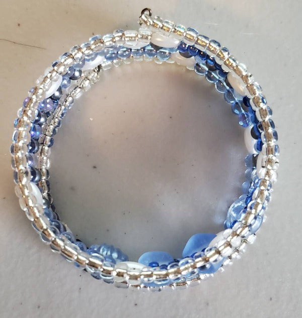 Blue & Crystal Cuff Bracelet