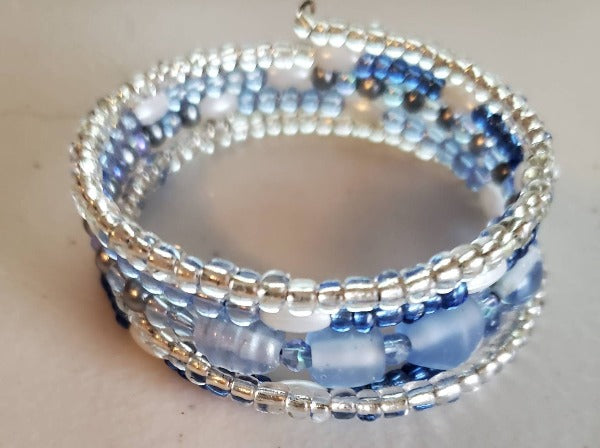 Blue & Crystal Cuff Bracelet