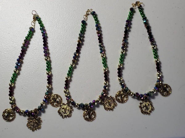 Mardi Gras Beaded Choker Necklace