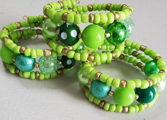Child's Green Gumball Cuff Bracelet