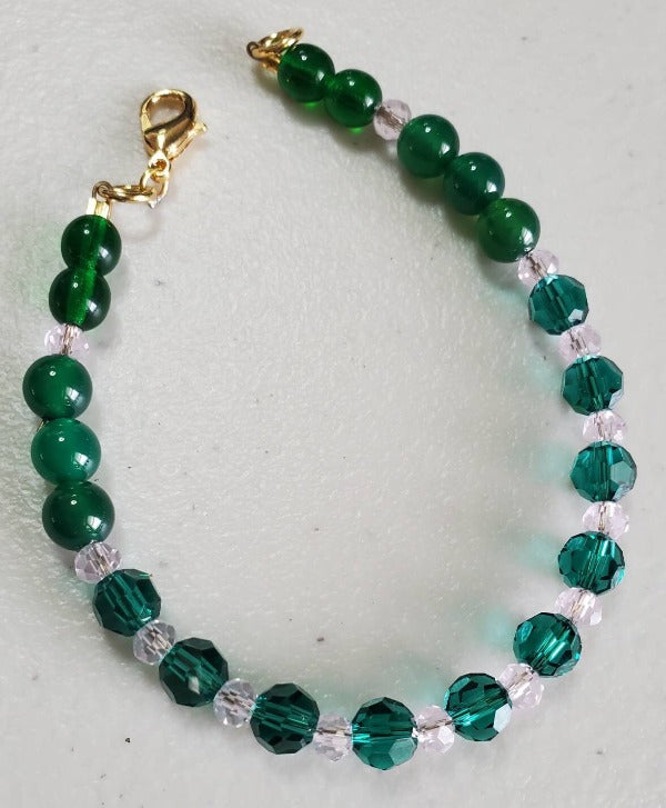 Emerald and Rose Crystal Bracelet