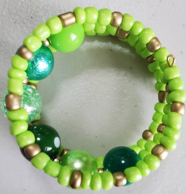 Child's Green Gumball Cuff Bracelet