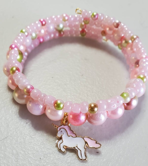 Unicorn Beaded Cuff Bracelet