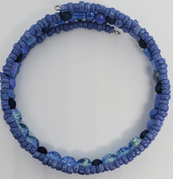 Boho Cornflower Blue Cuff Bracelet
