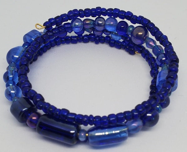 Boho Iris Blue Cuff Bracelet