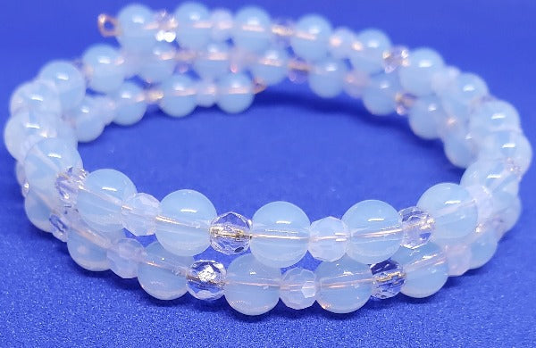 Opalite and Crystal Cuff Bracelet